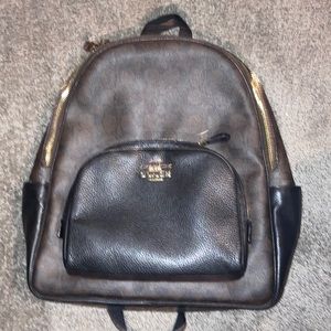 Coach Women's Large Court Backpack in Signature Canvas (Brown - Black)